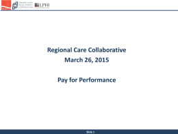 Pay for Performance Readiness (Julie Peskoe