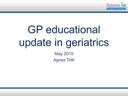 Geriatrics for GPs - Guildford GP Education