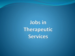 Jobs in Therapeutic Services