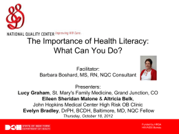 2012_Oct_ Health Literacy_final_10-18-12