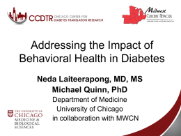 Addressing the Impact of Behavioral and Mental Health in Diabetes