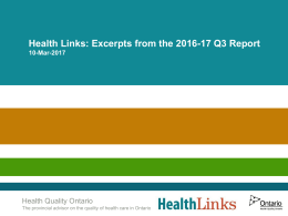 2016/2017 Q3 Report - Health Quality Ontario