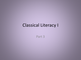 Classical Literacy I
