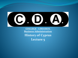 History of Cyprus Lecture 5