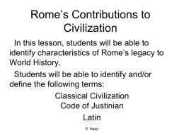 Rome`s Contributions to Civilization