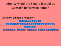 Caesar Tries to Reform Rome