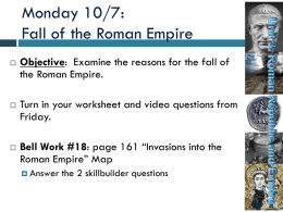 Unit 3: Roman and byzantine Empires TEMPLATE