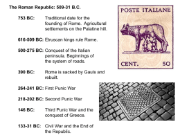 Romans 1a - Mr. Weiss - Honors World History
