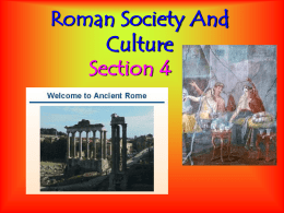 Roman Society And Culture
