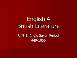 English 4 British Literature - High School English Tutoring