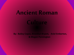 Ancient Roman Culture - Monroe County Schools