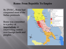 Rome: From Republic To Empire