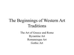 The Beginnings of Western Art Traditions