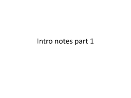Intro notes part 1 - Northside Middle School