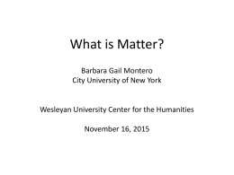 What is Matter? - Barbara Gail Montero