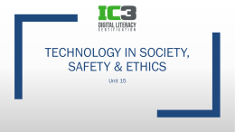 Unit 15- Technology in Society-Safety