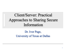 Client/Server - The University of Texas at Dallas