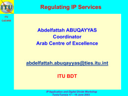 Regulating new IP Services and applications - ITU