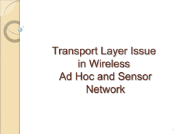Transport Layer Issue in Wireless Ad Hoc and Sensor Networking