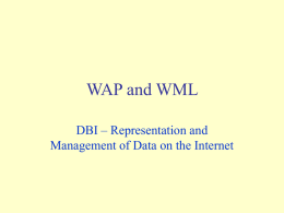 WAP and WML - CS