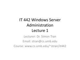 IT 442 Windows Server Administration