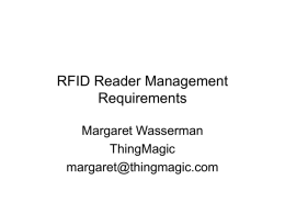 RFID Reader Management Requirements