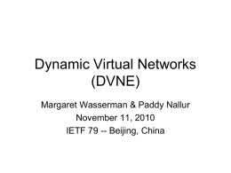 Dynamic Virtual Networks
