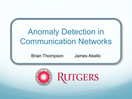 Anomaly Detection in Communication Networks
