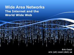 Wide Area Networks - Department of Computer Science