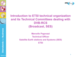 Marcello Pagnozzi - Introduction to ETSI technical