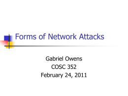 Forms of Network Attacks