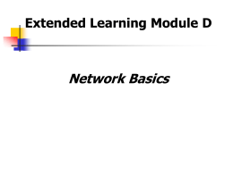ELM "D" ppt network Basics