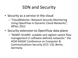 SDN security 2 - FSU Computer Science