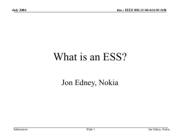 What is an ESS? - IEEE 802 LAN/MAN Standards Committee