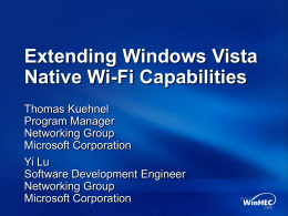 Extending Windows Vista Native Wi-Fi Capabilities