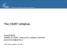 The CSIRT initiative