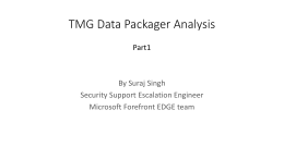 TMG Data Packager Analysis