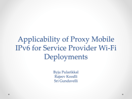Applicability of Proxy Mobile IPv6 for Service Provider Wi
