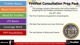 FirstNet Consultation Prep Pack - Preparing for FirstNet in Maryland