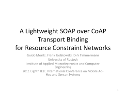 A CoAP based SOAP Transport Binding