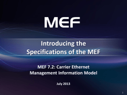 MEF 7.2: Carrier Ethernet