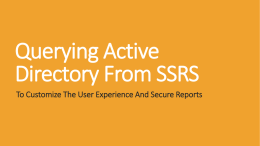 Querying Active Directory From SSRS