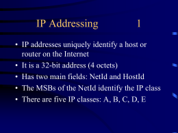 Advanced IP-Addressing