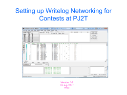 Setting Up Writelog Networking for Contests at PJ2T
