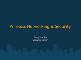 Wireless Networking & Security