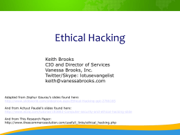Ethical Hacking - Vanessa Brooks, Inc.