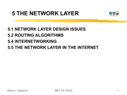 THE NETWORK LAYER 5.4 INTERNETWORKING