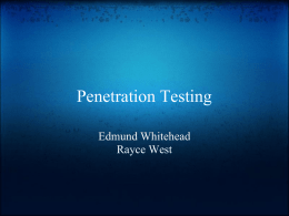 Penetration Testing - Clemson University