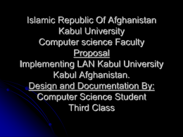 Islamic Republic Of Afghanistan Kabul University Computer science