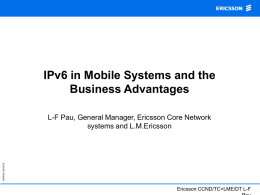 IPv6 in Mobile Systems and the Business Advantages